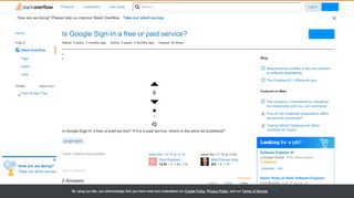 
                            4. Is Google Sign-In a free or paid service? - Stack Overflow