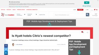
                            9. Is Hyatt hotels Citrix's newest competitor? - BrianMadden.com