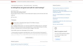 
                            8. Is InfinityFree.net good and safe for web hosting? - Quora