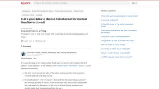 
                            7. Is it a good idea to choose Paisabazaar for mutual fund investment ...