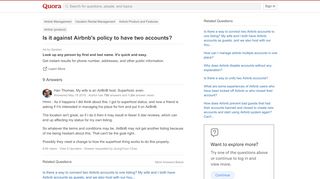 
                            11. Is it against Airbnb's policy to have two accounts? - Quora