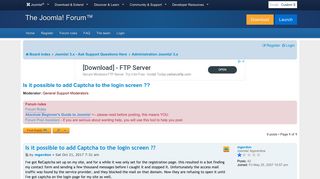 
                            1. Is it possible to add Captcha to the login screen ?? - Joomla ...