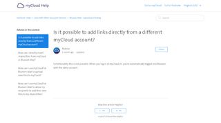 
                            5. Is it possible to add links directly from a different myCloud account ...