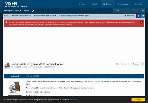
                            2. Is it possible to bypass WDS domain logon? - Windows Server 2008 ...