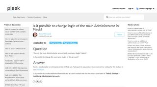 
                            2. Is it possible to change login of the main Administrator in Plesk ...