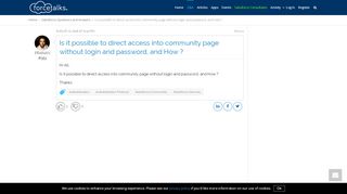 
                            11. Is it possible to direct access into community page without login and ...