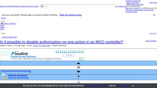 
                            5. Is it possible to disable authorization on one action in an MVC ...