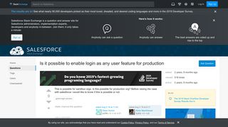 
                            12. Is it possible to enable login as any user feature for production ...
