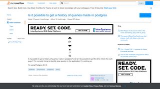 
                            2. Is it possible to get a history of queries made in postgres ...