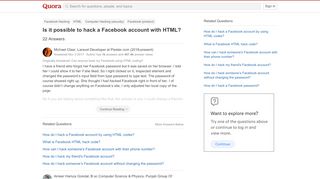 
                            4. Is it possible to hack a Facebook account with HTML? - Quora