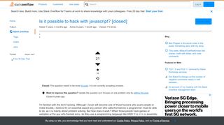 
                            12. Is it possible to hack with javascript? - Stack Overflow