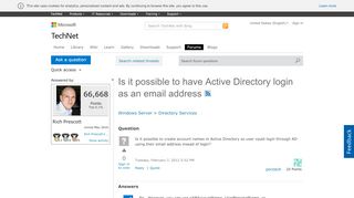 
                            1. Is it possible to have Active Directory login as an email address ...