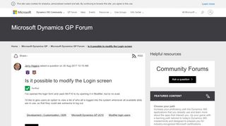 
                            6. Is it possible to modify the Login screen - Microsoft Dynamics GP ...