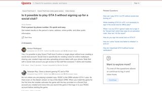 
                            13. Is it possible to play GTA 5 without signing up for a social club ...