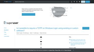 
                            12. Is it possible to require a TOTP on Windows Login using existing or ...