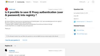 
                            2. Is it possible to save IE Proxy authentication (user & - Microsoft ...