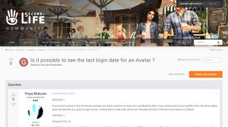 
                            7. Is it possible to see the last login date for an Avatar ? - Avatar ...