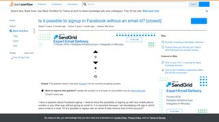 
                            9. Is it possible to signup in Facebook without an email id? - Stack ...