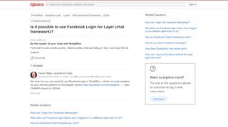 
                            10. Is it possible to use Facebook Login for Layer (chat ...