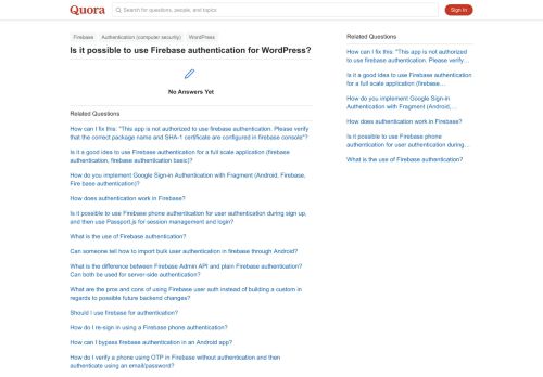 
                            11. Is it possible to use Firebase authentication for WordPress? - Quora