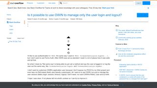 
                            6. Is it possible to use OWIN to manage only the user login and ...