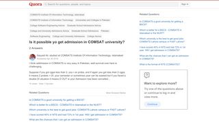 
                            12. Is it possible yo get admission in COMSAT university? - Quora