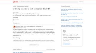 
                            13. Is it really possible to hack someone's Gmail ID? - Quora