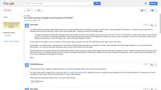 
                            7. Is it safe to ignore Google's warning about K-9 Mail? - Google Groups