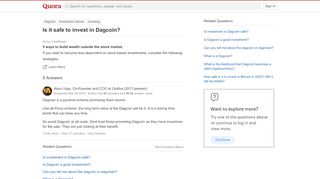 
                            10. Is it safe to invest in Dagcoin? - Quora