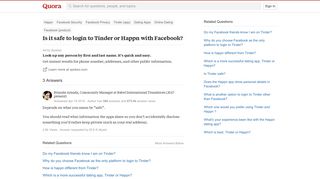 
                            12. Is it safe to login to Tinder or Happn with Facebook? - Quora