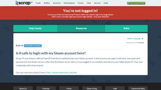 
                            9. Is it safe to login with my Steam account here? - Scrap.TF Help