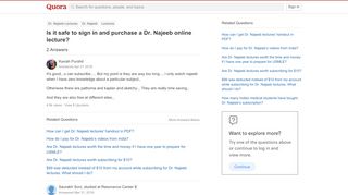 
                            8. Is it safe to sign in and purchase a Dr. Najeeb online lecture ...
