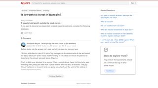 
                            12. Is it worth to invest in Buxcoin? - Quora