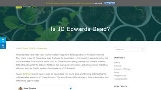 
                            11. Is JD Edwards Dead? The Competition Wishes | Updated February ...