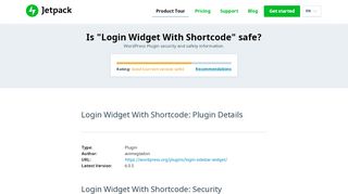 
                            9. Is Login Widget With Shortcode Safe? - Jetpack