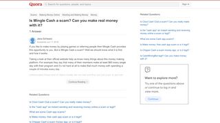 
                            5. Is Mingle Cash a scam? Can you make real money with it? - Quora