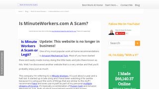 
                            9. Is MinuteWorkers.com A Scam? - WorkAtHomeNoScams.com