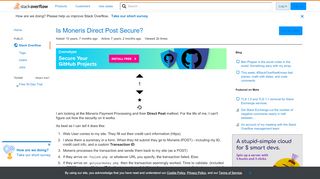 
                            13. Is Moneris Direct Post Secure? - Stack Overflow
