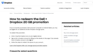 
                            6. Is my Dell device eligible for the Dropbox space promotion ...