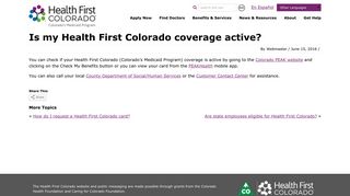 
                            6. Is my Health First Colorado coverage active?