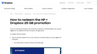 
                            11. Is my HP device eligible for the Dropbox space promotion? – Dropbox ...