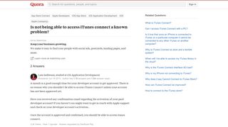 
                            5. Is not being able to access iTunes connect a known problem? - Quora