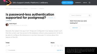 
                            7. Is password-less authentication supported for postgresql? – IDEs ...