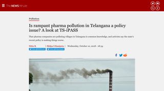 
                            9. Is rampant pharma pollution in Telangana a policy issue? A look at TS ...