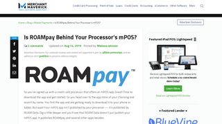 
                            13. Is ROAMpay Behind Your Processor's mPOS? | Merchant Maverick