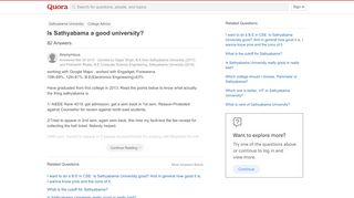 
                            11. Is Sathyabama a good university? - Quora