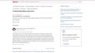 
                            9. Is SketchUp Make fully free? - Quora