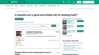 
                            1. Is stayzilla.com a good and reliable site for booking hotel ...