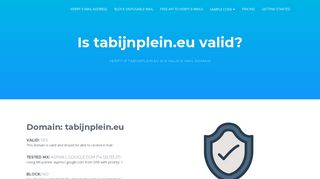 
                            7. Is tabijnplein.eu valid e-mail domain : check-mail.org