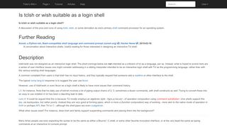 
                            11. Is tclsh or wish suitable as a login shell - Wiki for Tcl/Tk